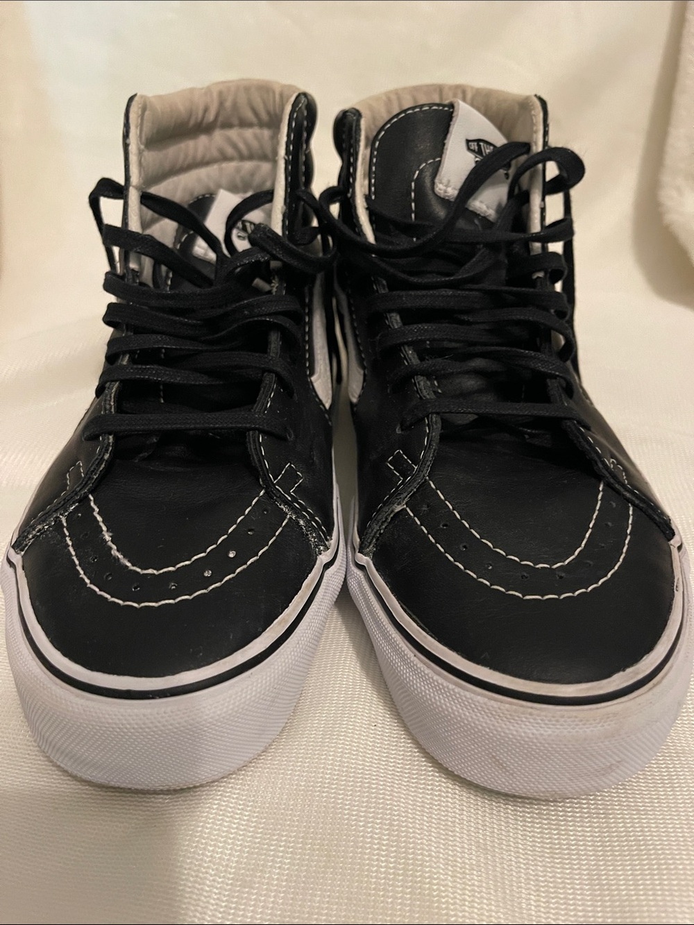Vans SK 8-Hi Black Leather High Top Sneakers